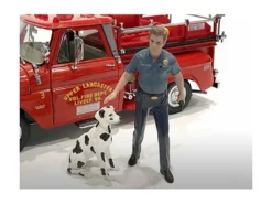Firefighters Fire Dog Training Figures Trainer Dog 1/24 Scale Models American Diorama 76420