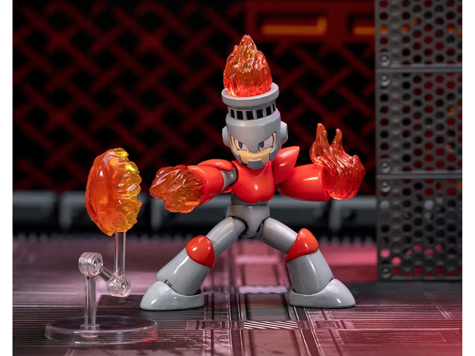 Fire Man 5 5 Moveable Figure with Accessories and Alternate Head and Hands Mega Man 1987 Video Game model Jada 34222