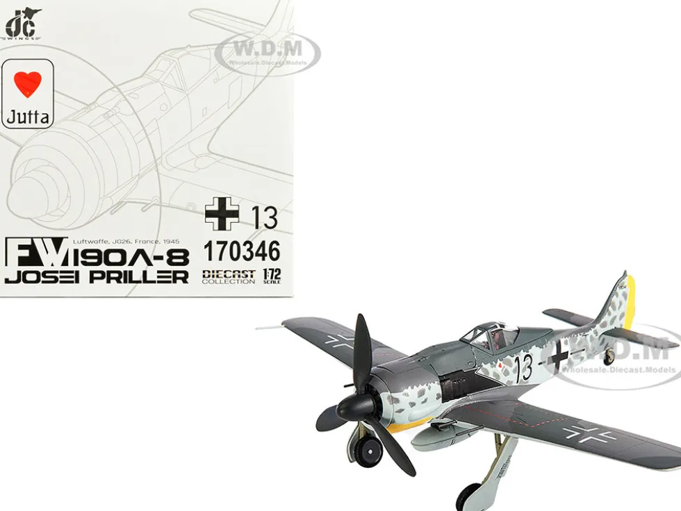 Focke Wulf Fw 190A 8 Fighter Aircraft JG 26 Schlageter France 1945 German Luftwaffe 1/72 Diecast Model JC Wings JCW-72-FW190-003