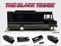 Food Truck Plain Black 1/64 Diecast Model by American Diorama