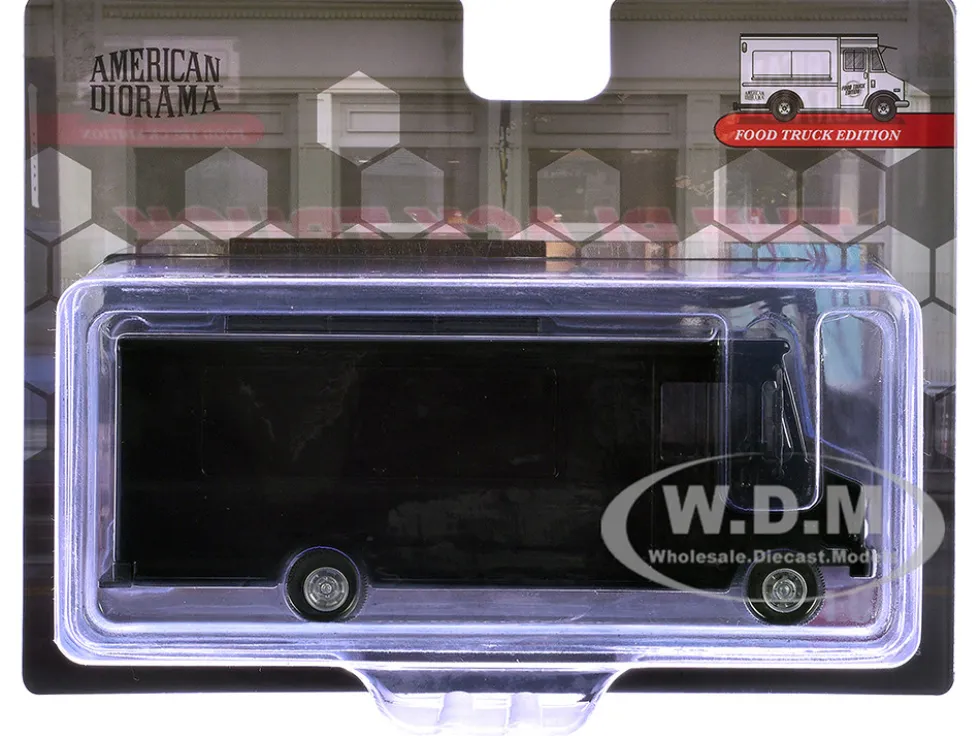 Food Truck Plain Black 1/64 Diecast Model by American Diorama