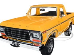 1978 Ford Bronco Custom Open Top Yellow with Timeless Legends Series 1/24 Diecast Model Car Motormax 79374y
