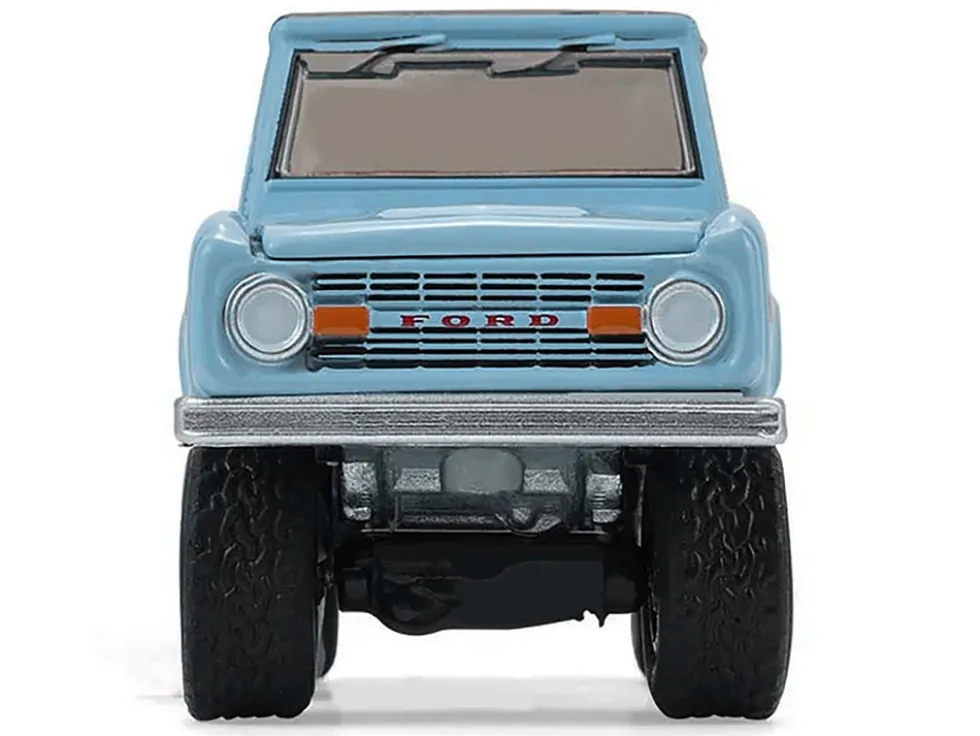1972 Ford Bronco Custom SUV Light Blue with Black Top "Barrett-Jackson" Series 16 1/64 Diecast Model Car by Greenlight