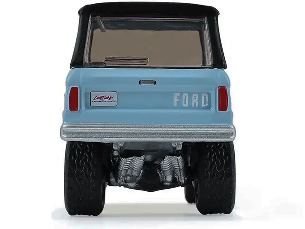 1972 Ford Bronco Custom SUV Light Blue with Black Top "Barrett-Jackson" Series 16 1/64 Diecast Model Car by Greenlight