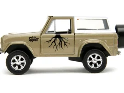 1973 Ford Bronco Gold Metallic with White Top and Groot Diecast Figure Guardians of the Galaxy Marvel Series 1/32 Diecast Model Car Jada 34415
