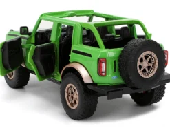 2021 Ford Bronco Green with Black Stripes and Green M&M's Diecast Figure "Hollywood Rides" Series 1/24 Diecast Model Car by Jada