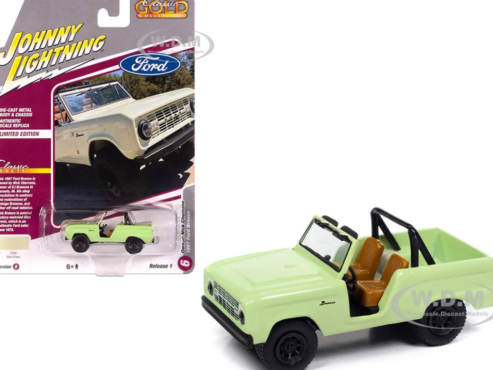 1967 Ford Bronco "Nick Cherrone" Glen Green "Classic Gold Collection" 1/64 Diecast Model Car by Johnny Lightning