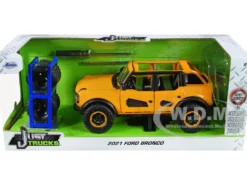 2021 Ford Bronco Orange Metallic Extra Wheels Just Trucks Series 1/24 Diecast Model Car Jada 34025
