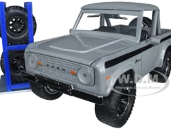 1973 Ford Bronco Pickup Truck Gray Black Stripes Extra Wheels Just Trucks Series 1/24 Diecast Model Car Jada 33849