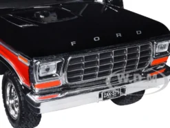 1978 Ford Bronco Ranger XLT Spare Tire Black Red Timeless Legends Series 1/24 Diecast Model Car Motormax 79371