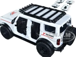 2021 Ford Bronco White Red stripes Roof Rack Yokohama Tires Just Trucks Series 1/24 Diecast Model Car Jada 34286