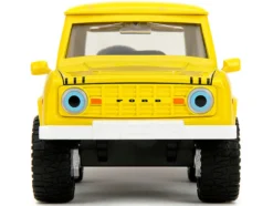 1973 Ford Bronco Yellow with Graphics and SpongeBob SquarePants Diecast Figure "SpongeBob SquarePants" (1999–Current) TV Series "Hollywood Rides" Series 1/24 Diecast Model Car by Jada
