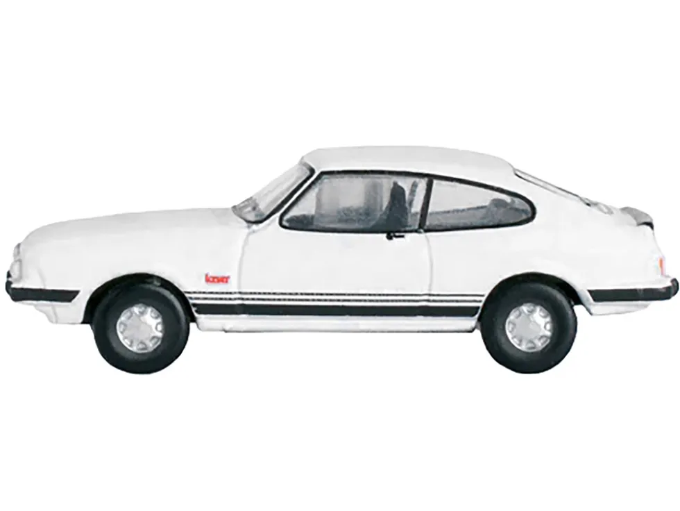 Ford Capri Mk3 RHD (Right Hand Drive) Diamond White with Black Stripes 1/148 (N) Scale Diecast Model Car by Oxford Diecast