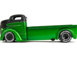 1947 Ford COE Flatbed Truck Green Metallic and Matt Black