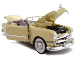 1949 Ford Convertible Convertible Creamy Yellow 1/24 Diecast Model Car Unique Replicas 18583