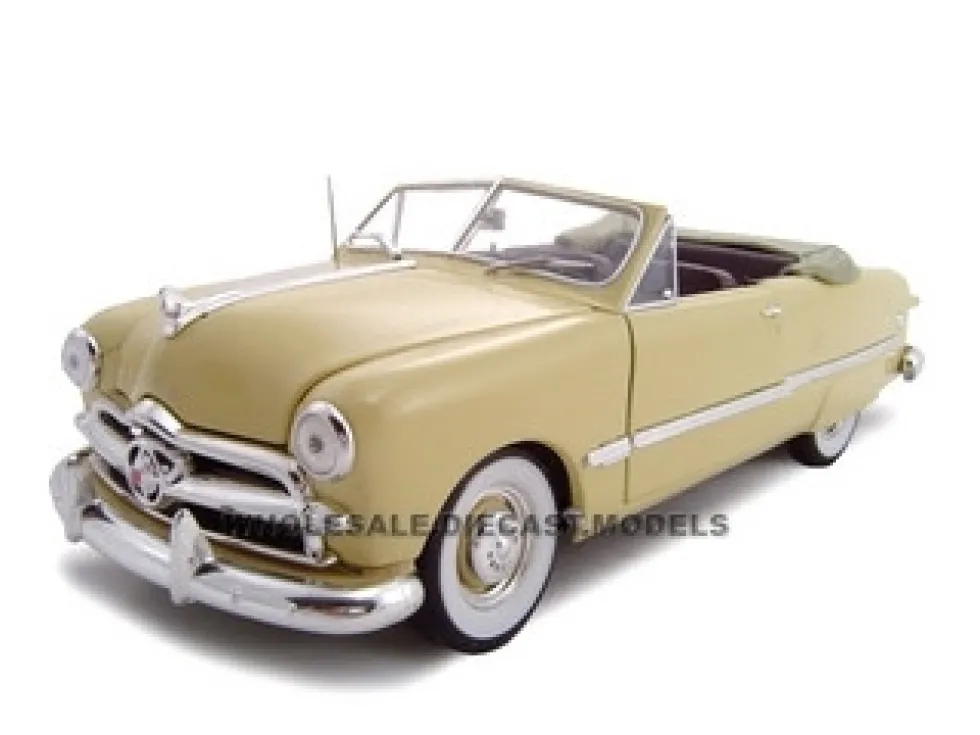 1949 Ford Convertible Convertible Creamy Yellow 1/24 Diecast Model Car Unique Replicas 18583