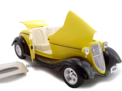 1934 Ford Convertible Custom Yellow 1/24 Diecast Car Unique Replicas 18545