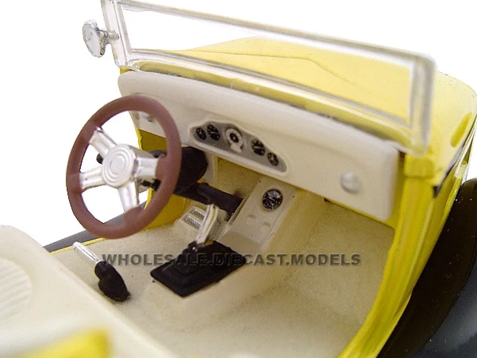1934 Ford Convertible Custom Yellow 1/24 Diecast Car Unique Replicas 18545