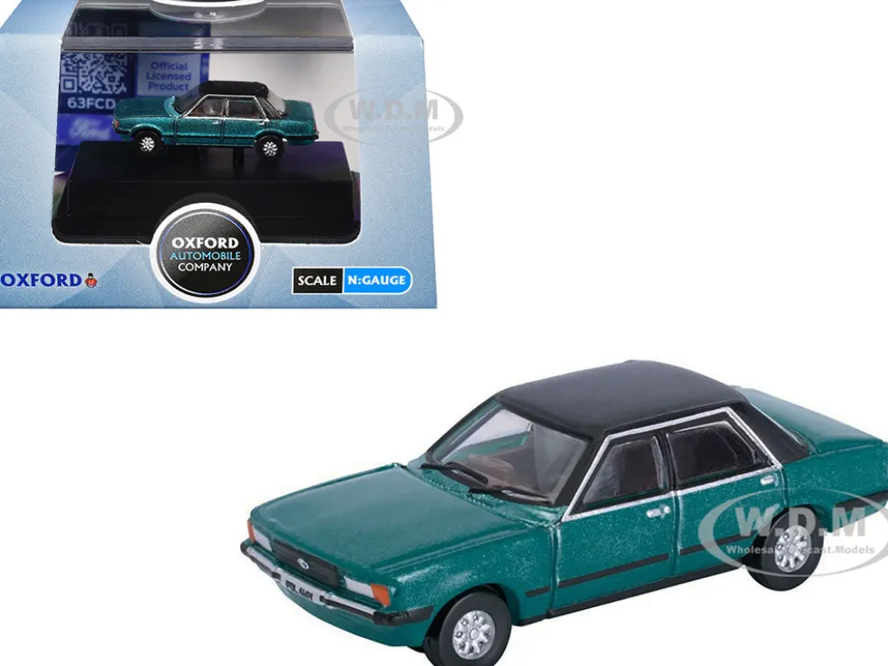 Ford Cortina Mk5 RHD (Right Hand Drive) Cosmos Blue Metallic with Black Top 1/148 (N) Scale Diecast Model Car by Oxford Diecast
