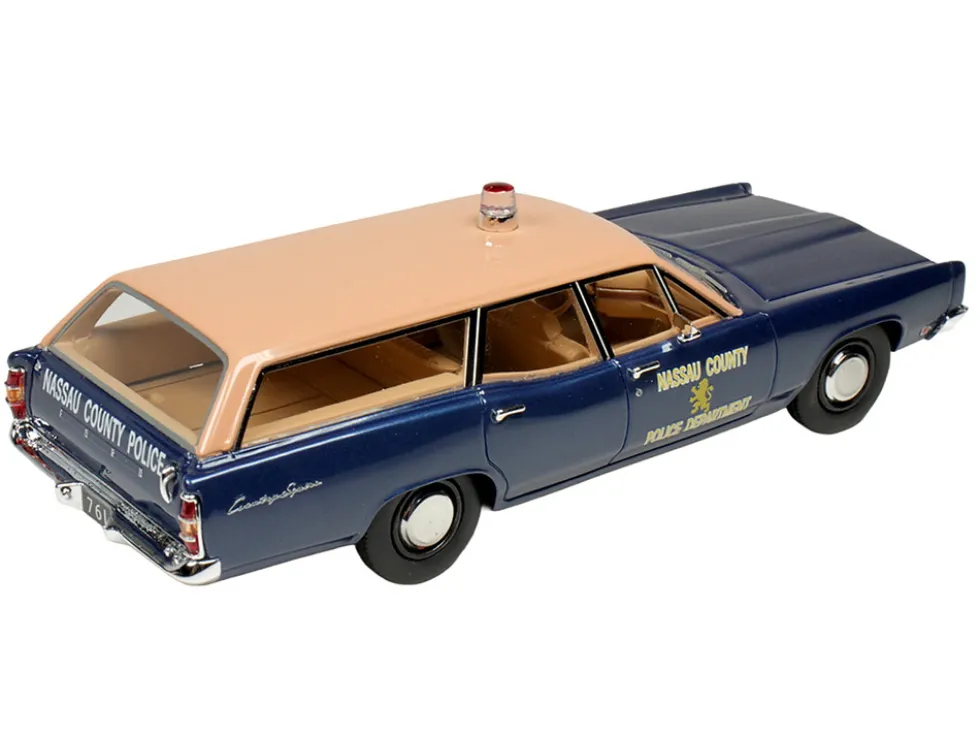 1970 Ford Country Squire Wagon Police Car "Nassau County Police Department" Blue and Tan Limited Edition to 200 pieces Worldwide 1/43 Model Car by Goldvarg Collection