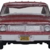 1964 Ford Country Station Wagon Squire Vintage Burgundy with Woodgrain Sides and White Interior 1/87 (HO) Scale Diecast Model Car by Oxford Diecast