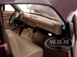 1949 Ford Coupe Burgundy 1/24 Diecast Model Car Motormax 73213