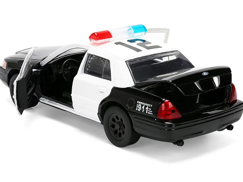Ford Crown Victoria "LAPD (Los Angeles Police Department) Black and White "The Fast and the Furious" (2001) Movie "Fast & Furious" Series 1/32 Diecast Model Car by Jada