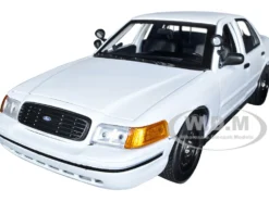 2001 Ford Crown Victoria Police Car Unmarked White Custom Builder's Kit Series 1/18 Diecast Model Car Motormax 73517