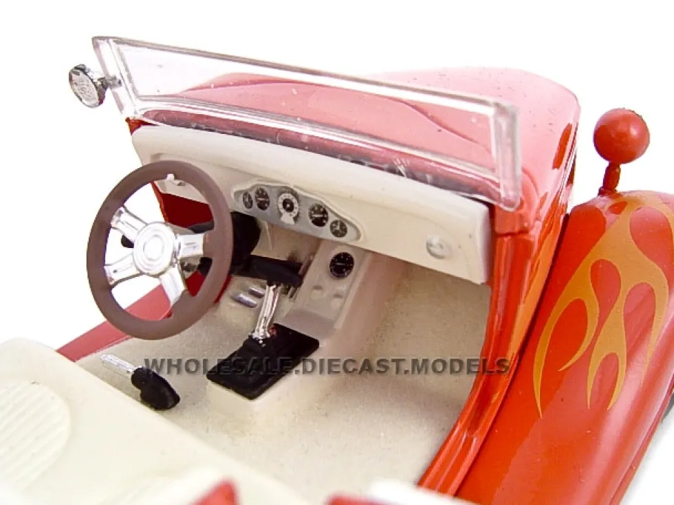 1934 Ford Custom Convertible Hot Rod Orange 1/24 Diecast Car Unique Replicas 18543