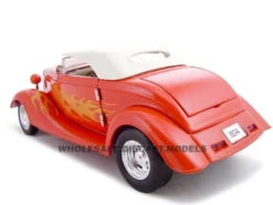 1934 Ford Custom Convertible Hot Rod Orange 1/24 Diecast Car Unique Replicas 18543