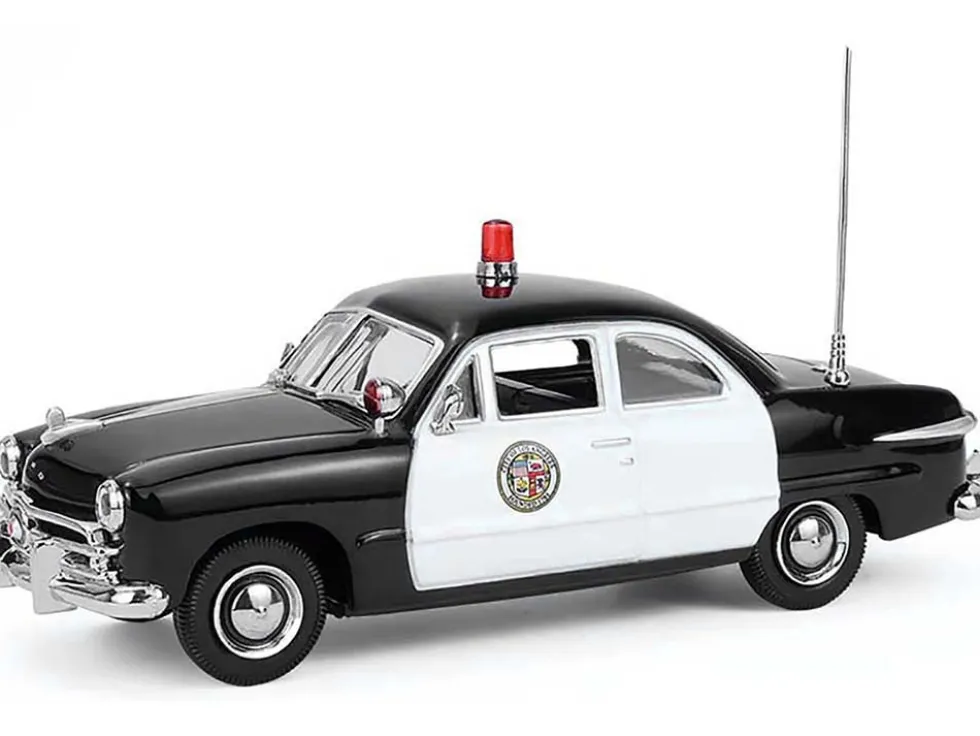 1949 Ford Custom Police Car "LAPD (Los Angeles Police Department)" Black and White 1/43 Diecast Model Car by Greenlight