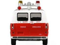 1969 Ford Econoline Ambulance "Los Angeles Fire Department" Red and White "Fire & Rescue" Series #5 1/64 Diecast Model Car by Greenlight