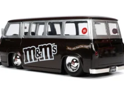 1965 Ford Econoline Bus Brown Metallic Silver Red M&M's Diecast Figurine Hollywood Rides Series 1/24 Diecast Model Car Jada 32027