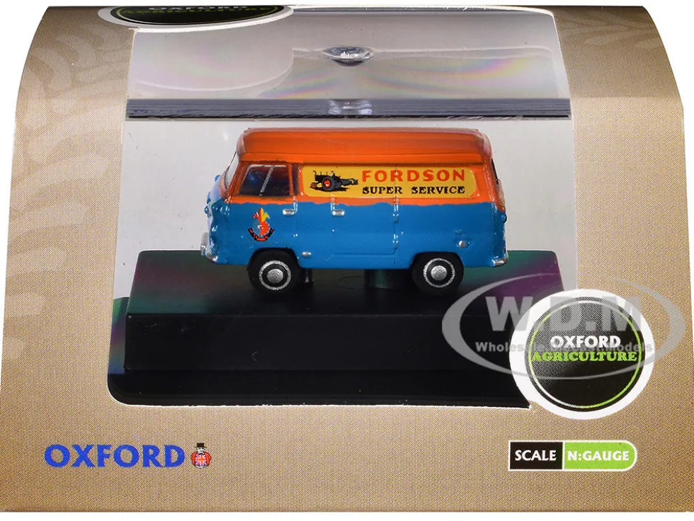 Ford 400E Van RHD (Right Hand Drive) "Fordson Super Service" Blue and Orange 1/148 (N) Scale Diecast Model Car by Oxford Diecast