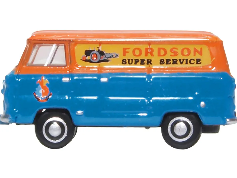 Ford 400E Van RHD (Right Hand Drive) "Fordson Super Service" Blue and Orange 1/148 (N) Scale Diecast Model Car by Oxford Diecast