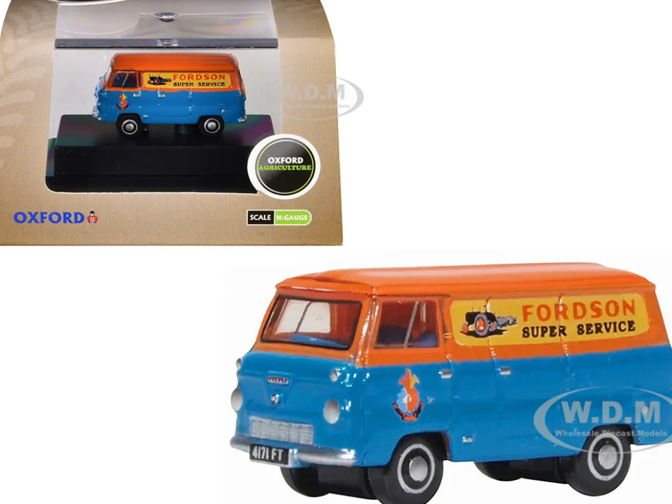Ford 400E Van RHD (Right Hand Drive) "Fordson Super Service" Blue and Orange 1/148 (N) Scale Diecast Model Car by Oxford Diecast