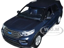 2022 Ford Explorer XLT Dark Blue Metallic Timeless Legends Series 1/24 Diecast Model Car Motormax 79378BL