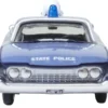 1960 Ford Fairlane Sedan "Massachusetts State Police Radar Car" Blue Two-Tone 1/87 (HO) Scale Diecast Model Car by Oxford Diecast