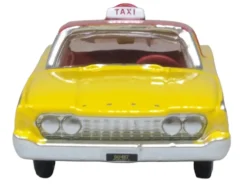 1960 Ford Fairlane Sedan "NYC Taxi" Yellow with Red Top and Interior 1/87 (HO) Scale Diecast Model Car by Oxford Diecast