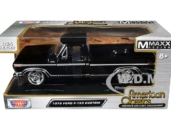 1979 Ford F-150 Custom Pickup Truck Black "Maxx Design" Series 1/24 Diecast Model Car by Motormax