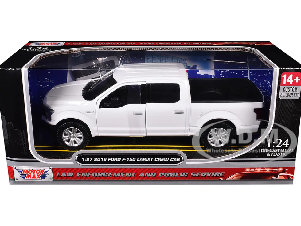 2019 Ford F-150 Lariat Crew Cab Pickup Truck Unmarked Plain White "Custom Builder's Kit - Law Enforcement and Public Service" Series 1/27 Diecast Model Car by Motormax