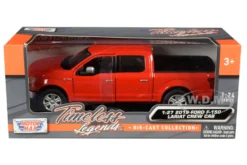 2019 Ford F-150 Lariat Crew Cab Pickup Truck Red 1/24 1/27 Diecast Model Car Motormax 79363