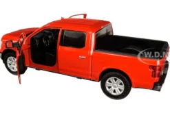2019 Ford F-150 Lariat Crew Cab Pickup Truck Red 1/24 1/27 Diecast Model Car Motormax 79363