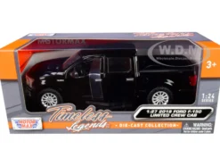 2019 Ford F-150 Limited Crew Cab Pickup Truck Black 1/24 1/27 Diecast Model Car Motormax 79364