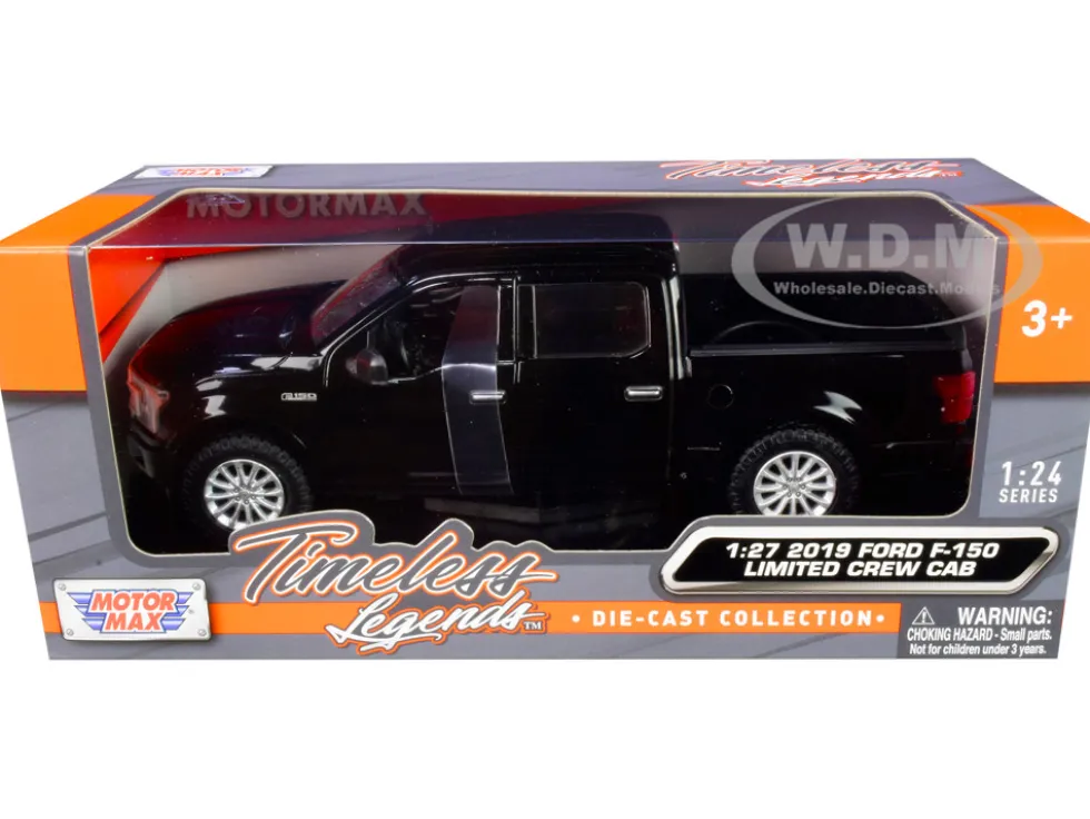2019 Ford F-150 Limited Crew Cab Pickup Truck Black 1/24 1/27 Diecast Model Car Motormax 79364