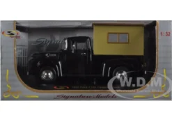 1956 Ford F-100 Pickup Truck Black with Camper 1/32 Diecast Model Car Signature Models 32395