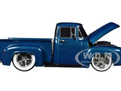 1956 Ford F-100 Pickup Truck Blue Metallic Limited Edition to 6650 pieces Worldwide 1/24 Diecast Model Car by M2 Machines