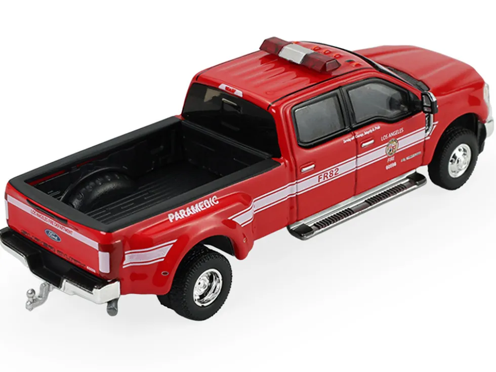 2018 Ford F-350 Pickup Truck "Los Angeles Fire Department" Red with White Stripes "Fire & Rescue" Series #5 1/64 Diecast Model Car by Greenlight
