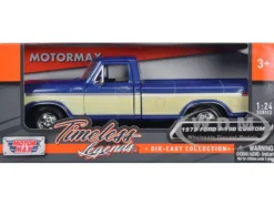 1979 Ford F-150 Pickup Truck 2 Tone Blue/Cream 1/24 Diecast Model Car Motormax 79346