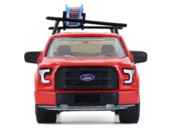 2015 Ford F-150 Pickup Truck with Ladder Rack Red with Black Stripes 